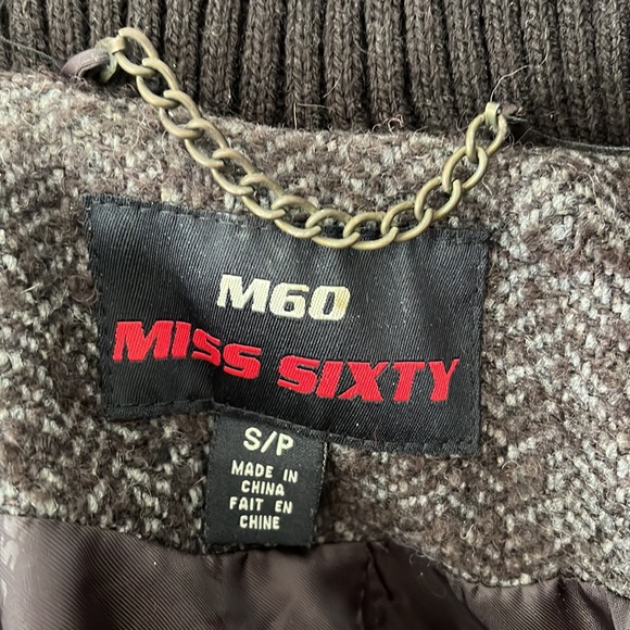 Miss Sixty belted wool coat with attached vest liner. - Picture 4 of 6